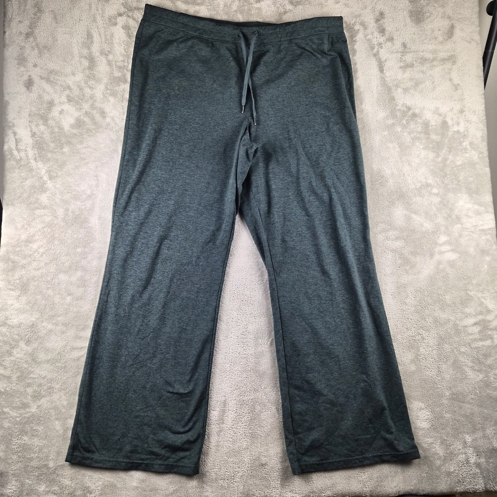 Quince Flowknit Wide Leg Jogger Pants Womens XL Heather Green Stretch Drawstring